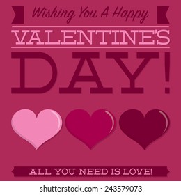 Retro typographic heart card in vector format.