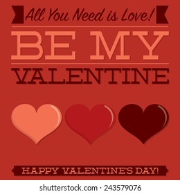Retro typographic heart card in vector format.