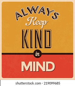 Retro Typographic Poster Design - Always keep kind in mind