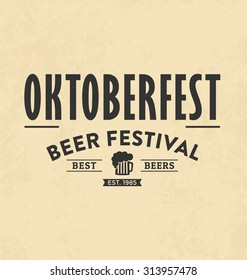 Retro Typographic Poster Design - Oktoberfest - Beer festival vector design