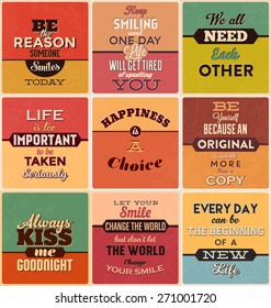 Retro Typographic Poster Design Set - Motivational and Inspirational Quotes