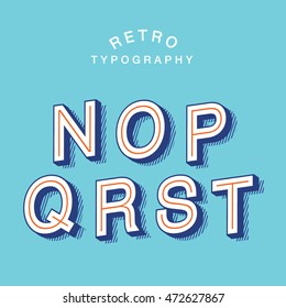 retro typography/ alphabet vector