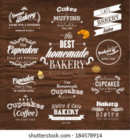 Retro Typography Bakery and Cafe Badge Design