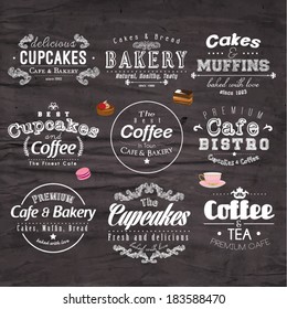 Retro Typography Bakery and Cafe Logo Badge Design