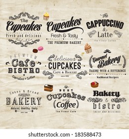 Retro Typography Bakery and Cafe Logo Badge Design