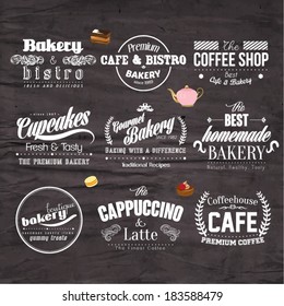 Retro Typography Bakery and Cafe Logo Badge Design