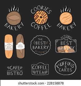 Retro Typography Bakery and Cafe Logo Badge Design 