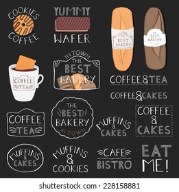 Retro Typography Bakery and Cafe Logo Badge Design 