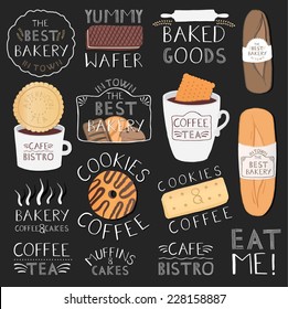 Retro Typography Bakery and Cafe Logo Badge Design 