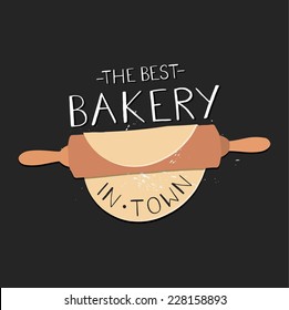 Retro Typography Bakery and Cafe Logo Badge Design 