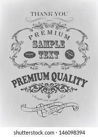 Retro typography, calligraphic design elements, page decoration/ Vintage Frame