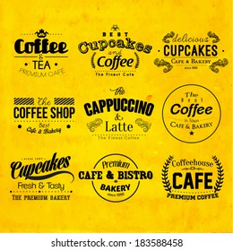 Retro Typography Coffee and Cafe Logo Badge Design