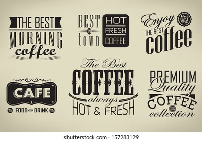 Retro  typography, coffee shop, cafe, menu /illustration design elements vintage vector