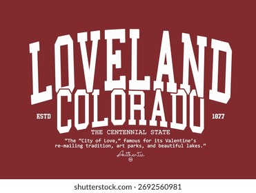 Slogan do estado do Colorado com efeito Grunge para camisa, t-shirt, ou design de arte de parede - Vetor