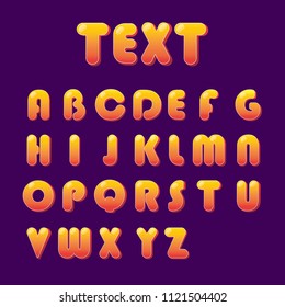 Retro Typography colors, Sans Serif Rounded Alphabet 'text' vector Illustration.