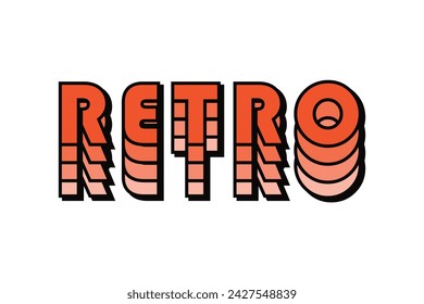 Diseño de pegatina plana de tipografía retro