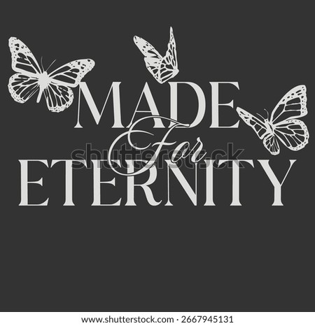 Retro typography inspirational slogan print with butterfly illustration for fashion graphic tee t shirt hoodie sticker or poster - Vector