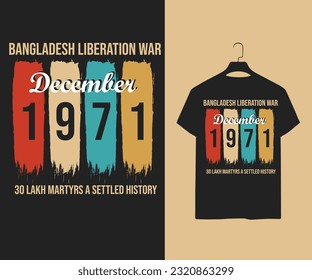Retro typography liberation war  vector t shirt design good for poster, print and other uses 