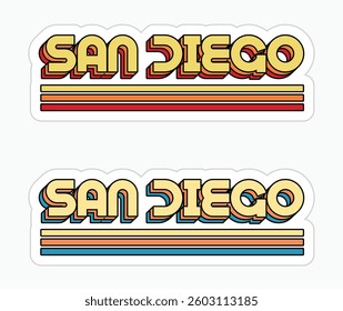 Retro typography united states of america city slogan print with vintage colors stripes for graphic tee t shirt or poster sticker - Vector
