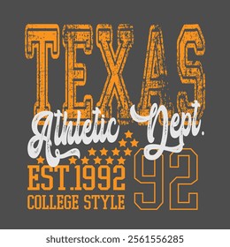 Retro typography university united states state vintage slogan print, 
highlighted grunge texture for graphic t-shirt or sweatshirt hoodie - Vector