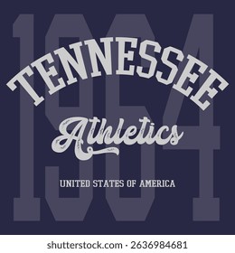 Retro typography university united states state vintage slogan print, 
highlighted grunge texture for graphic t-shirt or sweatshirt hoodie - Vector
