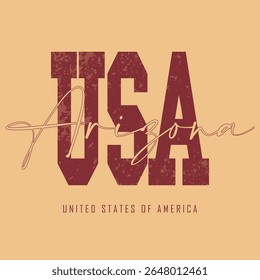 
Retro typography university united states state vintage slogan print, 
highlighted grunge texture for graphic t-shirt or sweatshirt hoodie - Vector