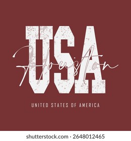 
Retro typography university united states state vintage slogan print, 
highlighted grunge texture for graphic t-shirt or sweatshirt hoodie - Vector
