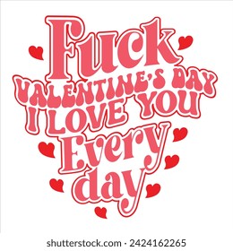 Retro Typography Valentine Tshirt Design