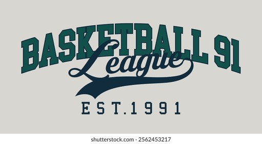 Retro typography varsity college american sporty league athletic vintage slogan print for graphic tee t shirt or sweatshirt hoodie - Vector