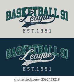 Retro typography varsity college american sporty league athletic vintage slogan print for graphic tee t shirt or sweatshirt hoodie - Vector