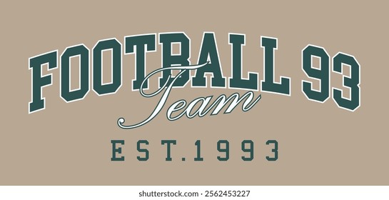 Retro typography varsity college american sporty league athletic vintage slogan print for graphic tee t shirt or sweatshirt hoodie - Vector