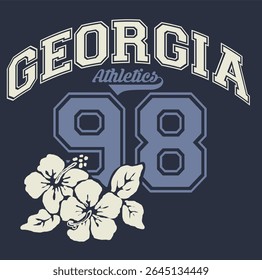Retro typography varsity college league athletics vintage slogan print for graphic tee t shirt or sweatshirt hoodie fashion print or other uses - Vector