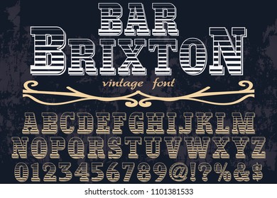 Retro Typography Vector Illustration.Outlined Typeface -party time