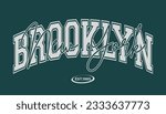 Retro typography vintage varsity college brooklyn new york slogan print for graphic tee t shirt or sweatshirt - Vector