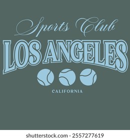 Retro typography vintage varsity college Los Angeles slogan print for graphic tee t shirt or sweatshirt - Vector