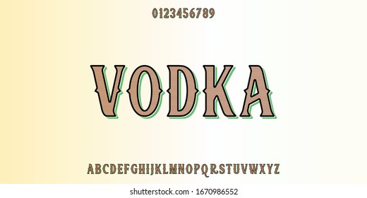  Tipografía retro.Ilustración vectorial. vodka