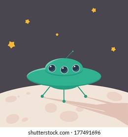 retro UFO vector illustration