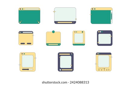Retro UI Frame Element Set