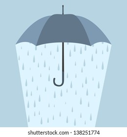 Retro umbrella. Vector illustration