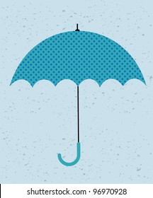 Retro umbrella. Vector illustration