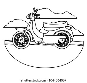 retro urban motorcycle classic in the road