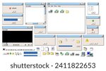 Retro user interface elements 90s style. 90s retro user interface elements. 