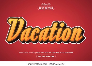 Retro vacation editable text effect style template