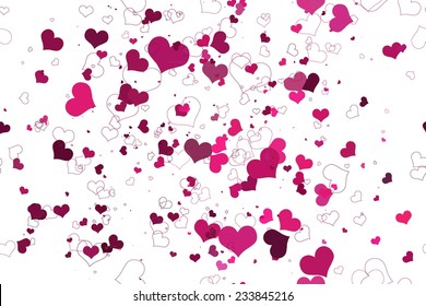 Retro valentine seamless pattern with hearts. seamless pattern of hearts on a white background