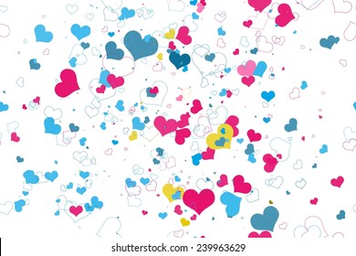 Retro valentine seamless pattern with hearts. seamless pattern of hearts on a white background
