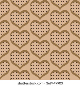 Retro valentine seamless pattern with hearts