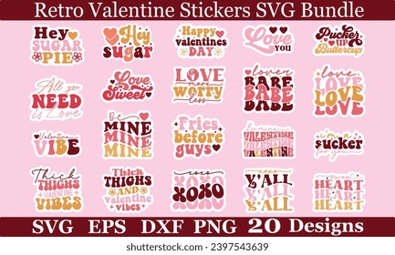 Retro , Valentine , Stickers Designs