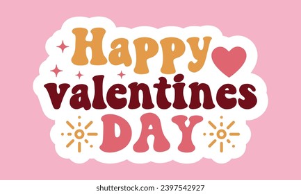 Retro ,Valentine Stickers EPS ,,Bundle