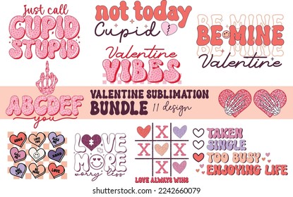 Retro Valentine Sublimation Design Bundle
