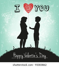 Retro  Valentine's Day Background